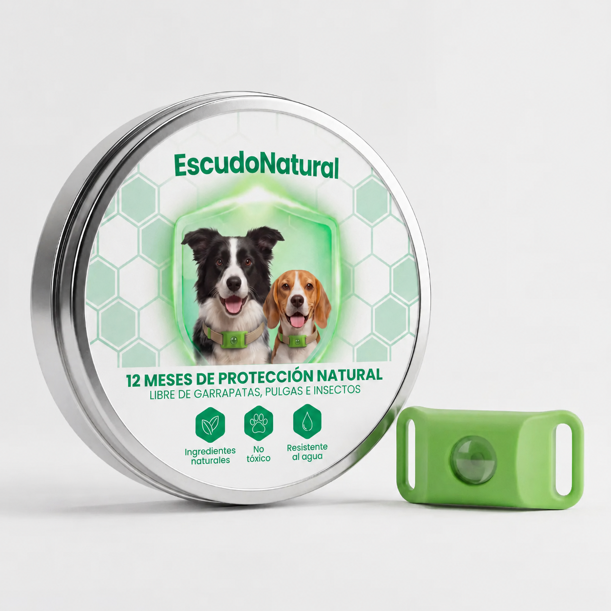 EscudoNatural® · Colgante Antiparasitario Natural para Perros
