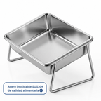 Comedero ortopédico grande de acero inoxidable SUS304, cuenco tipo bandeja