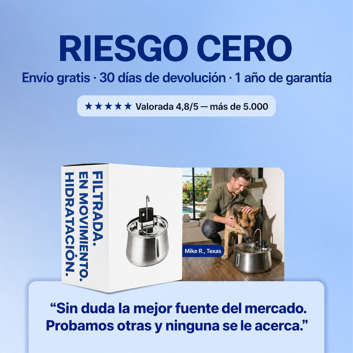 Fuente Manantial™ — bebedero con filtro para perros — 4