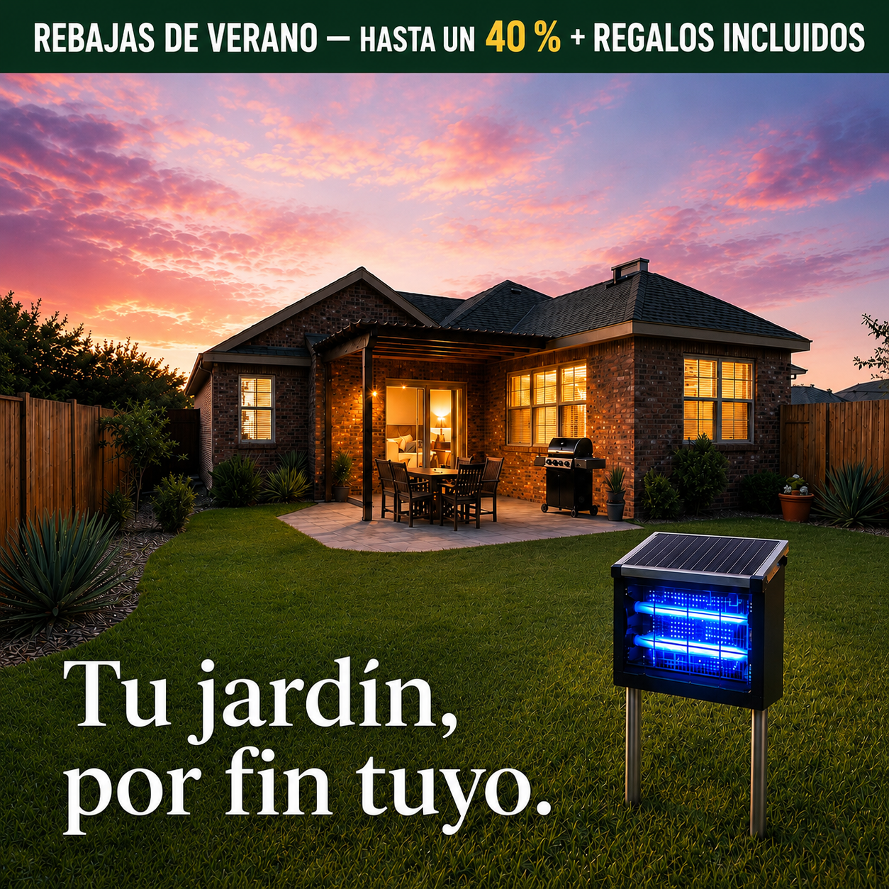 Jardín al atardecer — Tu jardín, por fin tuyo