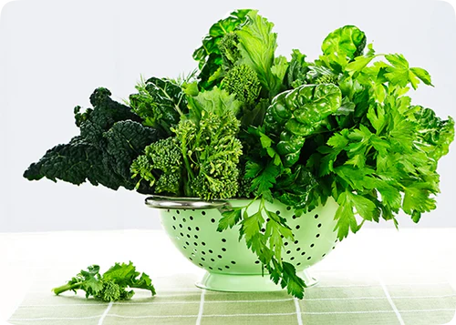 Verduras de hoja verde, fuente natural de luteína